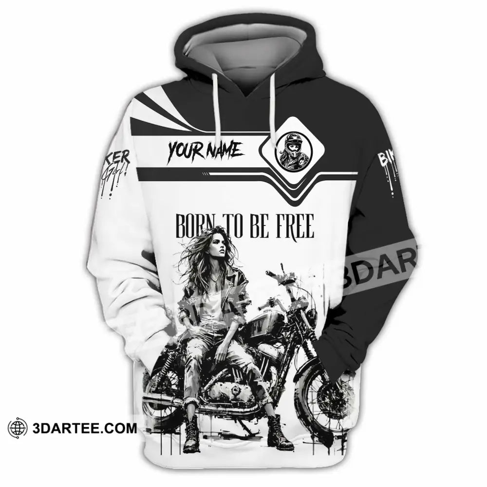 Unisex Shirt - Custom Biker Born To Be Free 3D Shirt - Hoodie / S - T-shirt
