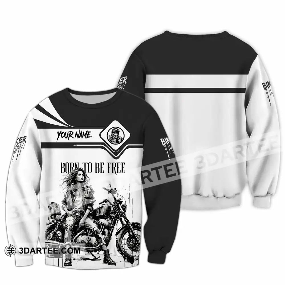 Unisex Shirt - Custom Biker Born To Be Free 3D Shirt - Long Sleeve / S - T-shirt