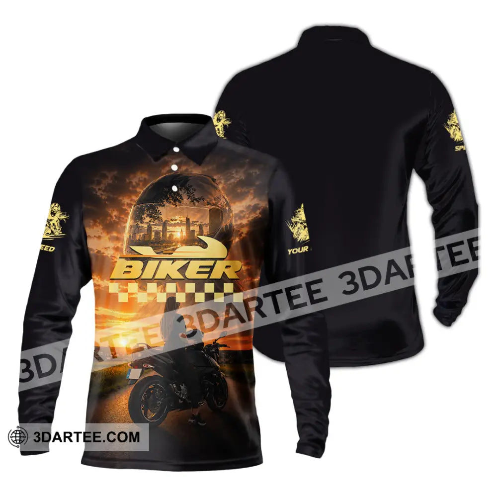 Unisex Shirt - Custom Biker Shirt - Long Sleeve Polo / S - T-shirt