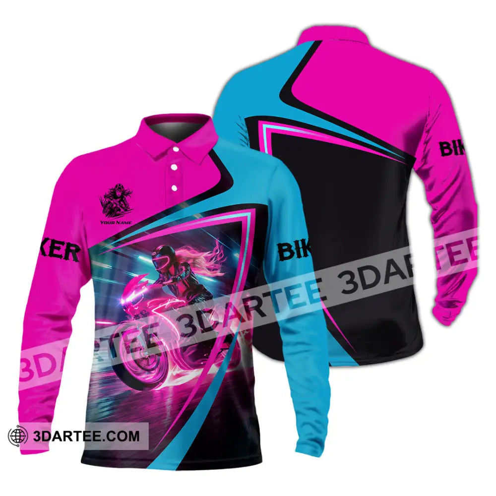 Unisex Shirt - Custom Biker Shirt - Long Sleeve Polo / S - T-shirt
