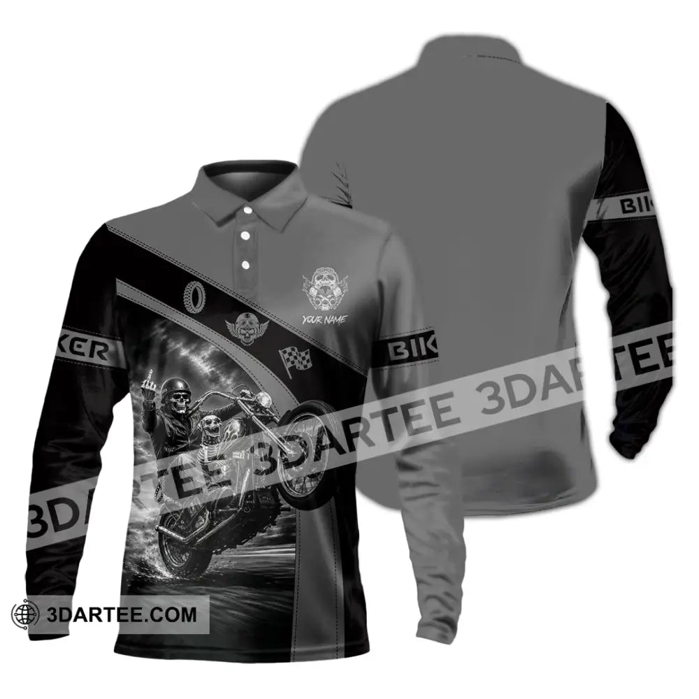 Unisex Shirt - Custom Biker Shirt - Long Sleeve Polo / S - T-shirt