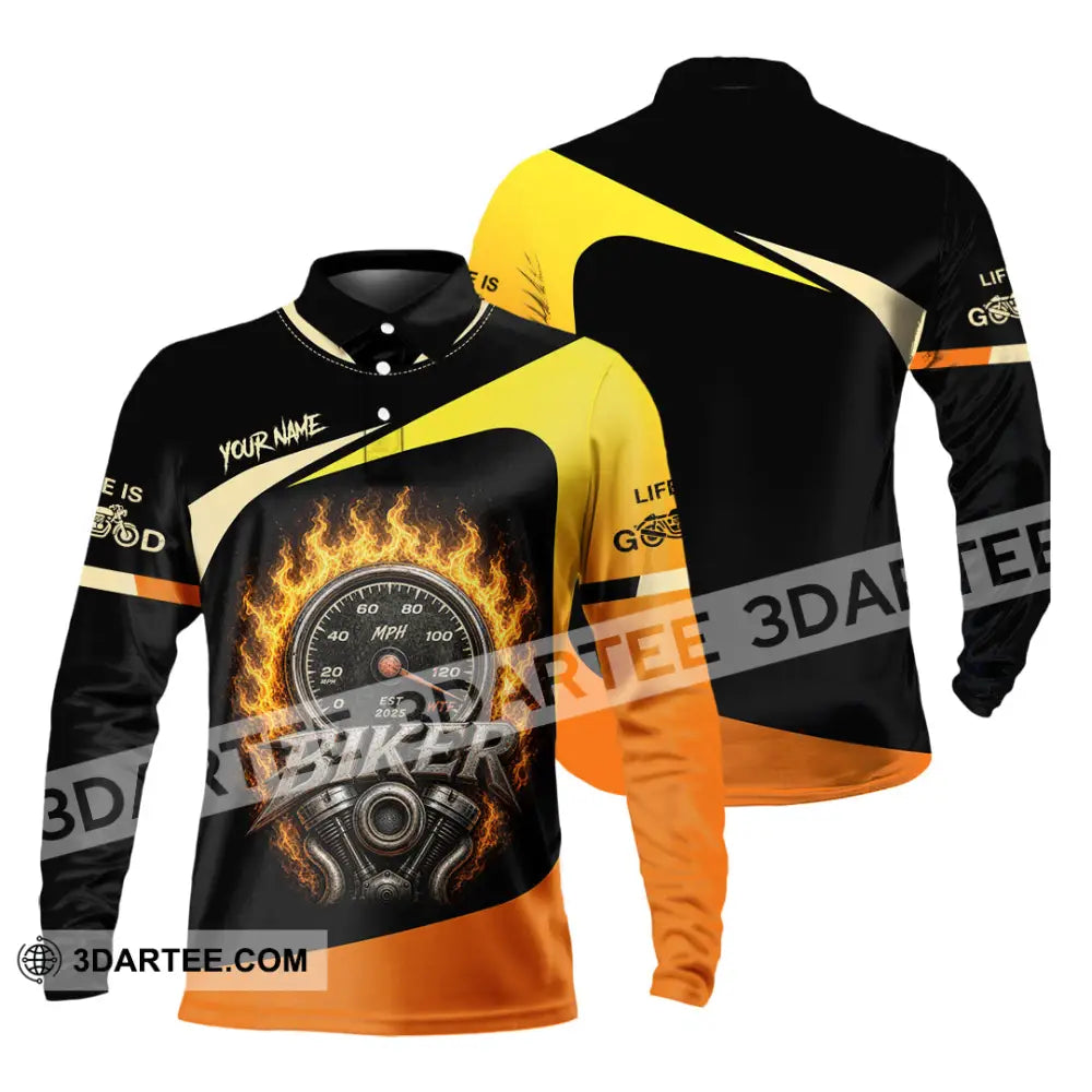 Unisex Shirt - Custom Biker Shirt - Long Sleeve Polo / S - T-shirt