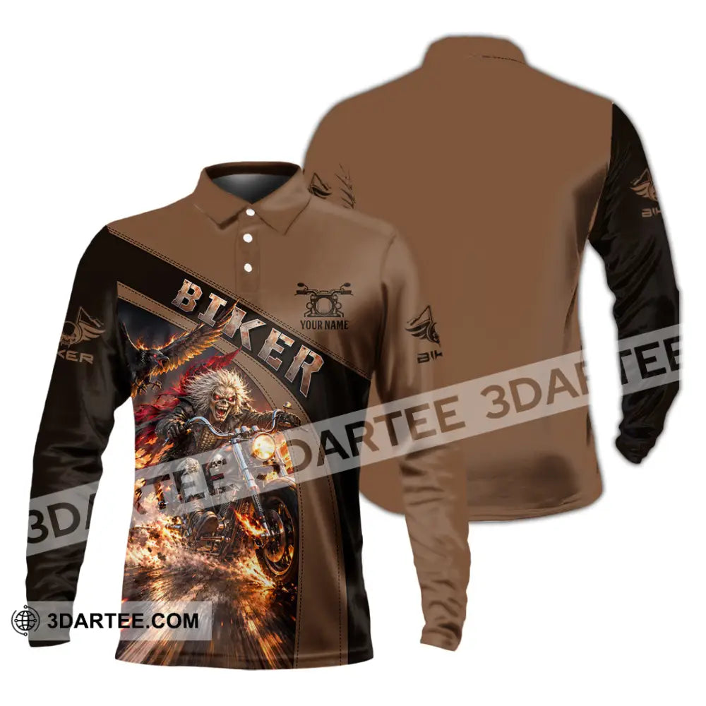 Unisex Shirt - Custom Biker Shirt - Long Sleeve Polo / S - T-shirt