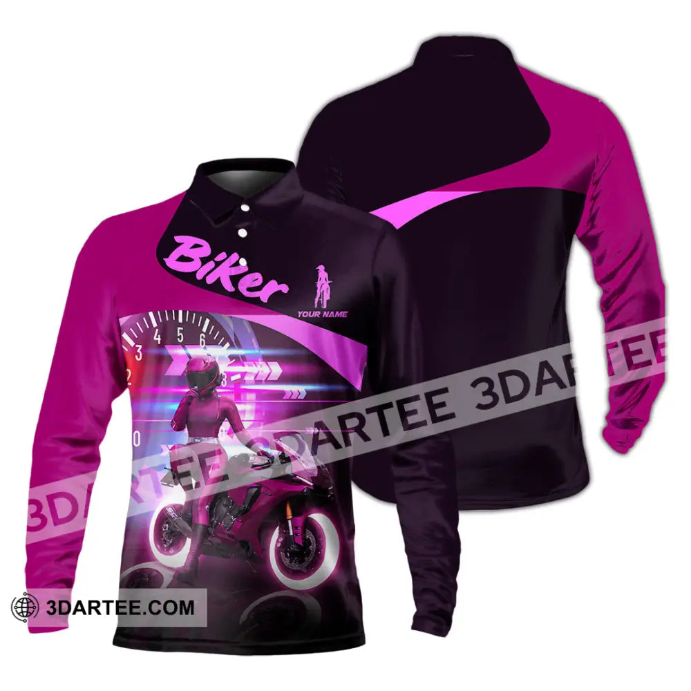 Unisex Shirt - Custom Biker Shirt - Long Sleeve Polo / S - T-shirt