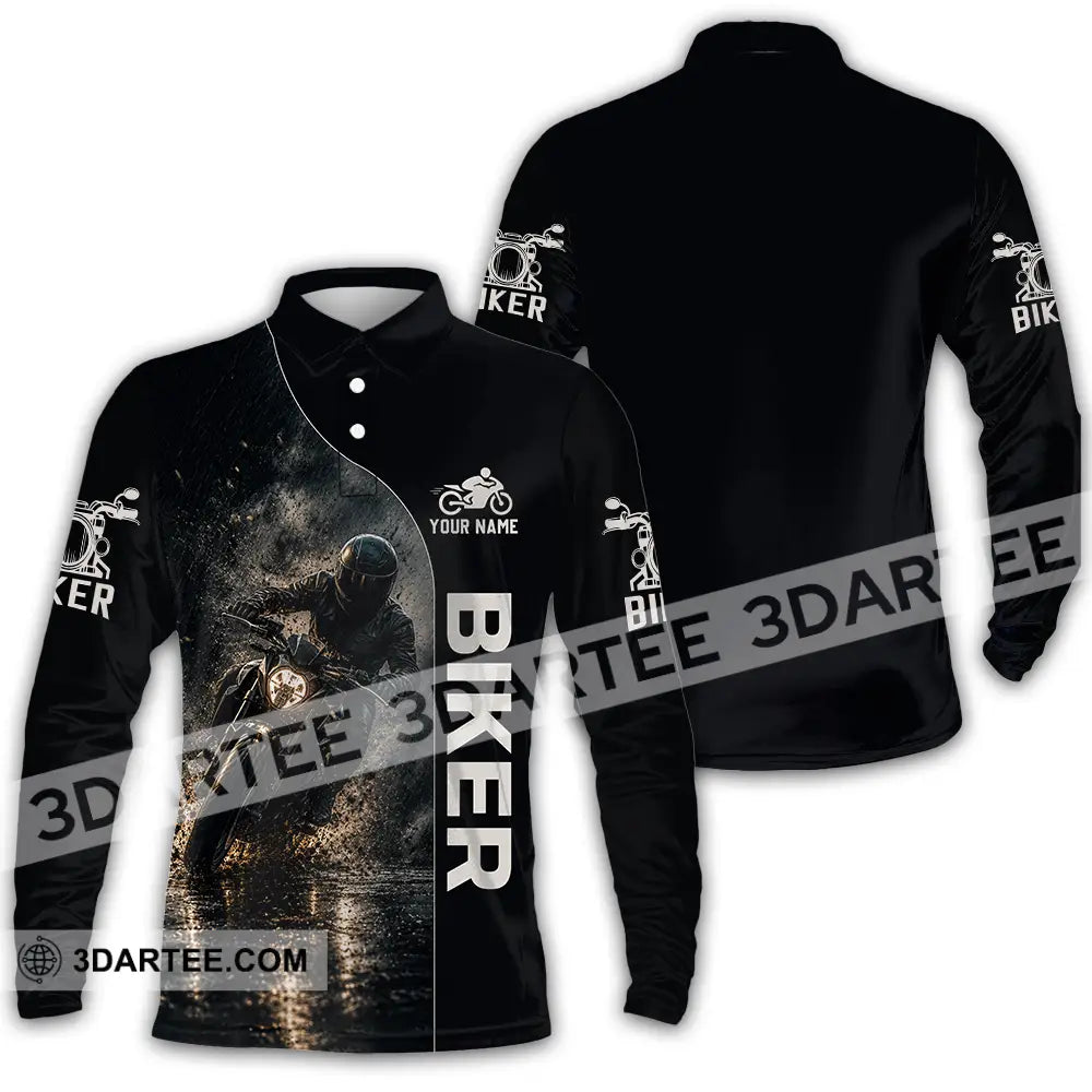 Unisex Shirt - Custom Biker Shirt - Long Sleeve Polo / S - T-shirt