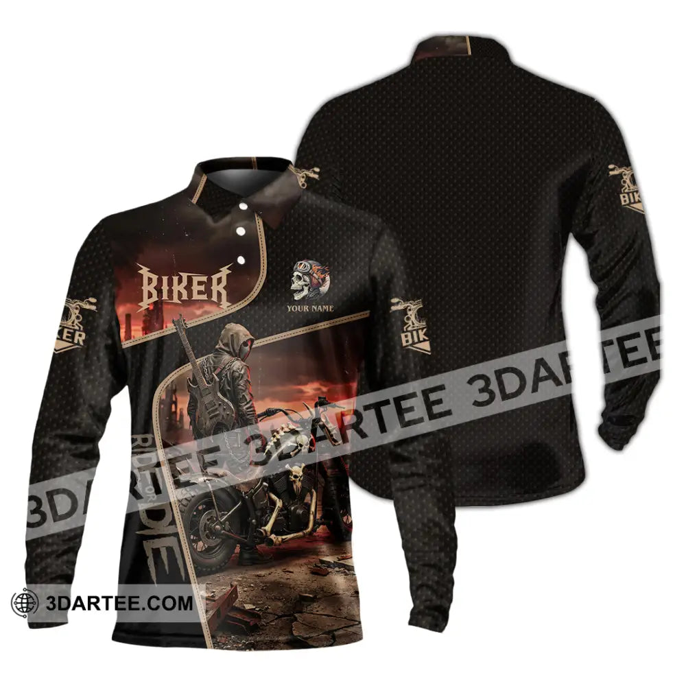 Unisex Shirt - Custom Biker Shirt - Long Sleeve Polo / S - T-shirt