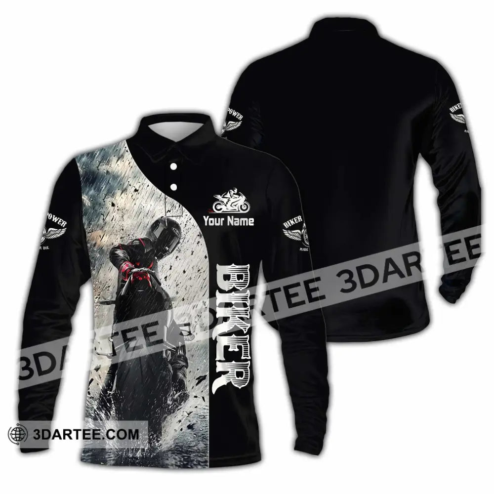 Unisex Shirt - Custom Biker Shirt - Long Sleeve Polo / S - T-shirt