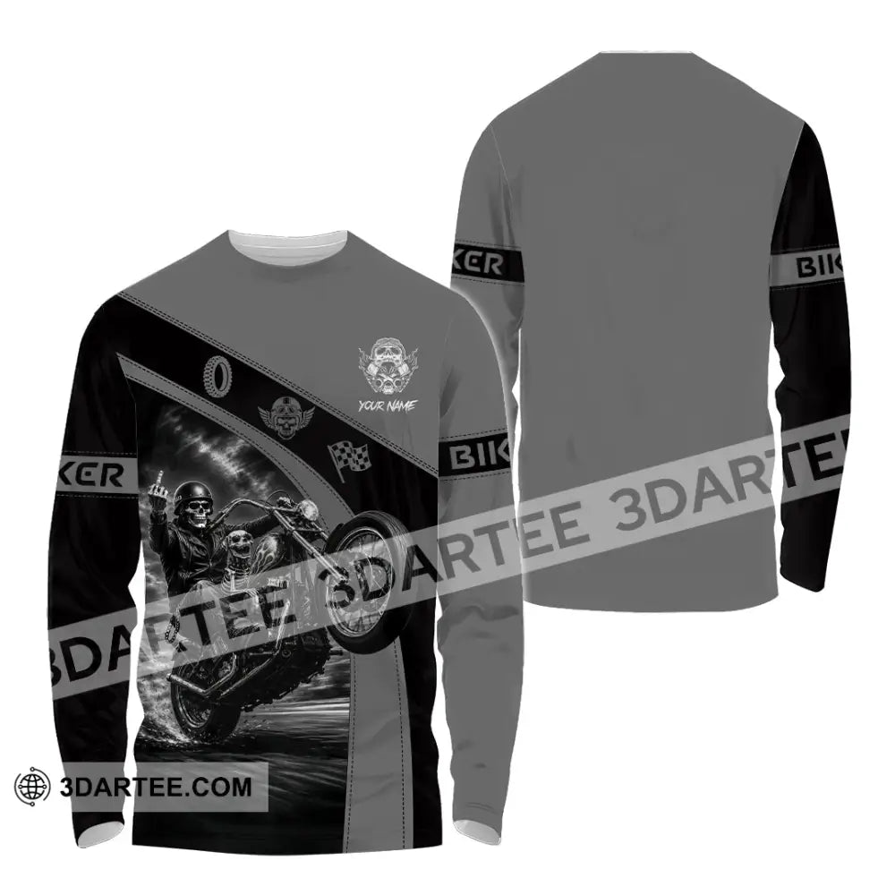 Unisex Shirt - Custom Biker Shirt - Long Sleeve Shirt / S - T-shirt