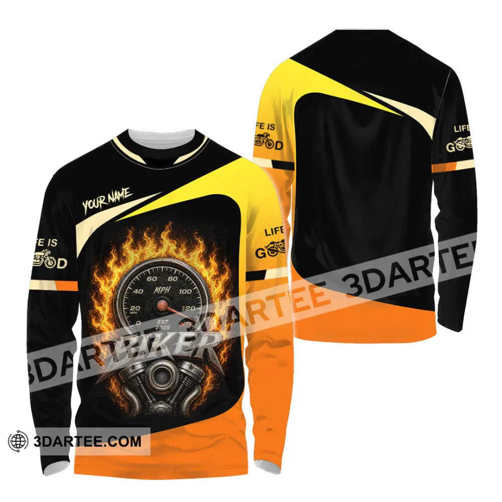 Unisex Shirt - Custom Biker Shirt - Long Sleeve Shirt / S - T-shirt