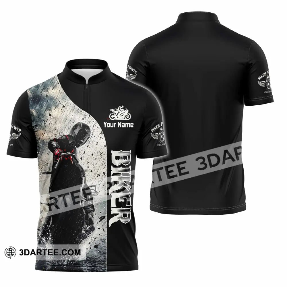 Unisex Shirt - Custom Biker Shirt - Zipper Polo Shirt / S - T-shirt