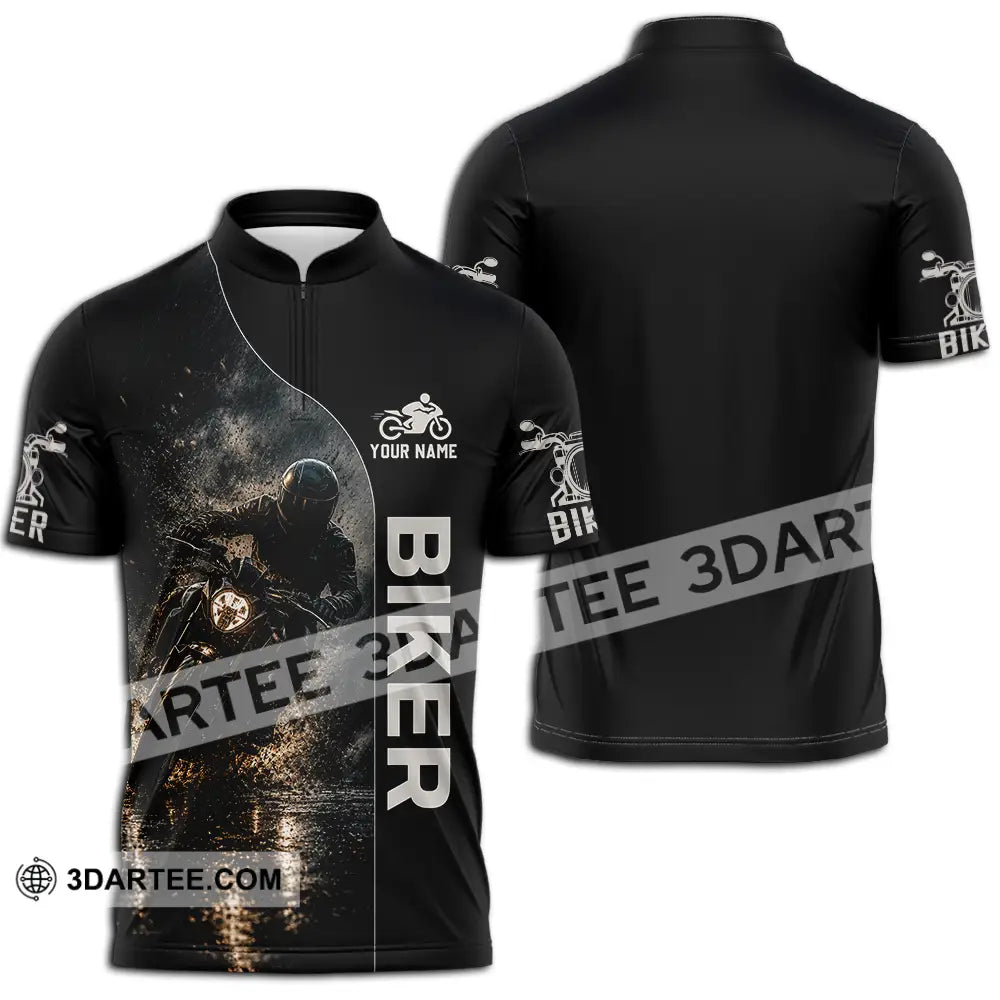Unisex Shirt - Custom Biker Shirt - Zipper Polo Shirt / S - T-shirt