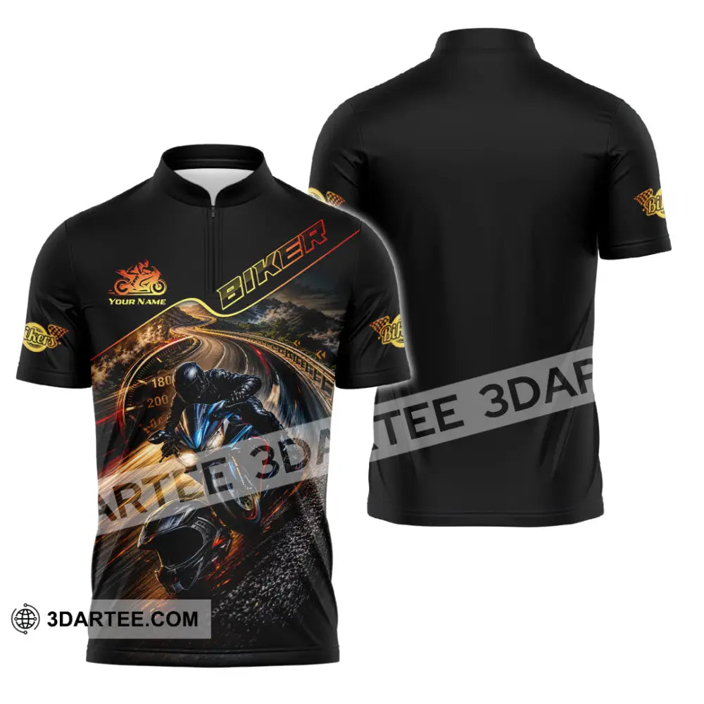 Unisex Shirt - Custom Biker Shirt - Zipper Polo Shirt / S - T-shirt