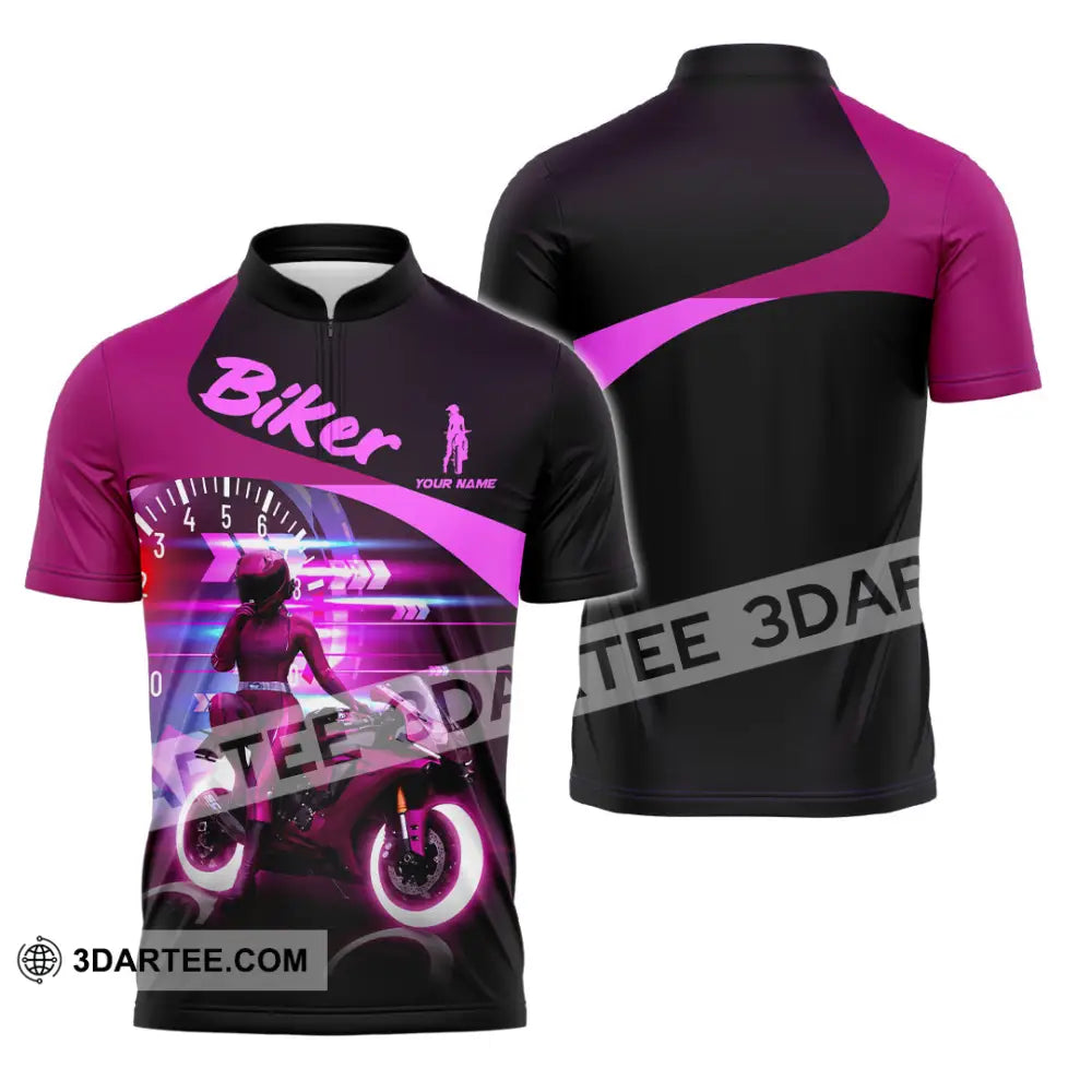 Unisex Shirt - Custom Biker Shirt - Zipper Polo Shirt / S - T-shirt