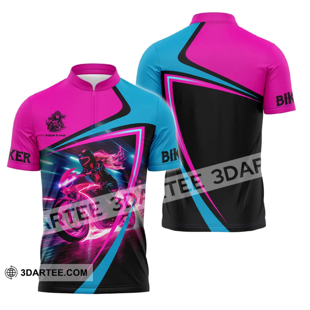 Unisex Shirt - Custom Biker Shirt - Zipper Polo Shirt / S - T-shirt