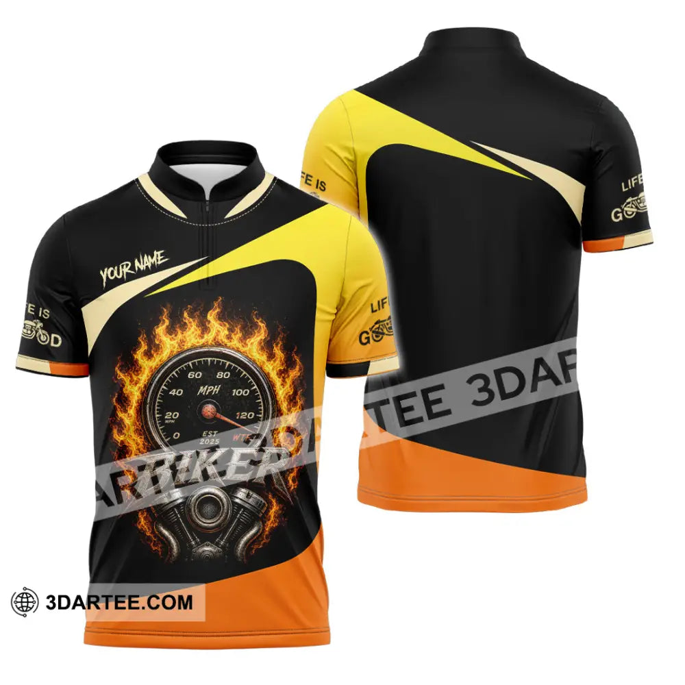 Unisex Shirt - Custom Biker Shirt - Zipper Polo Shirt / S - T-shirt