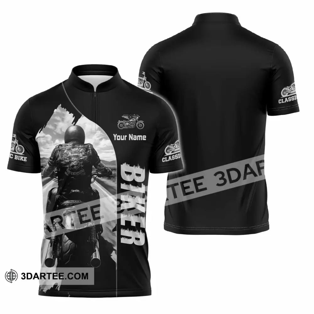 Unisex Shirt - Custom Biker Shirt - Zipper Polo Shirt / S - T-shirt