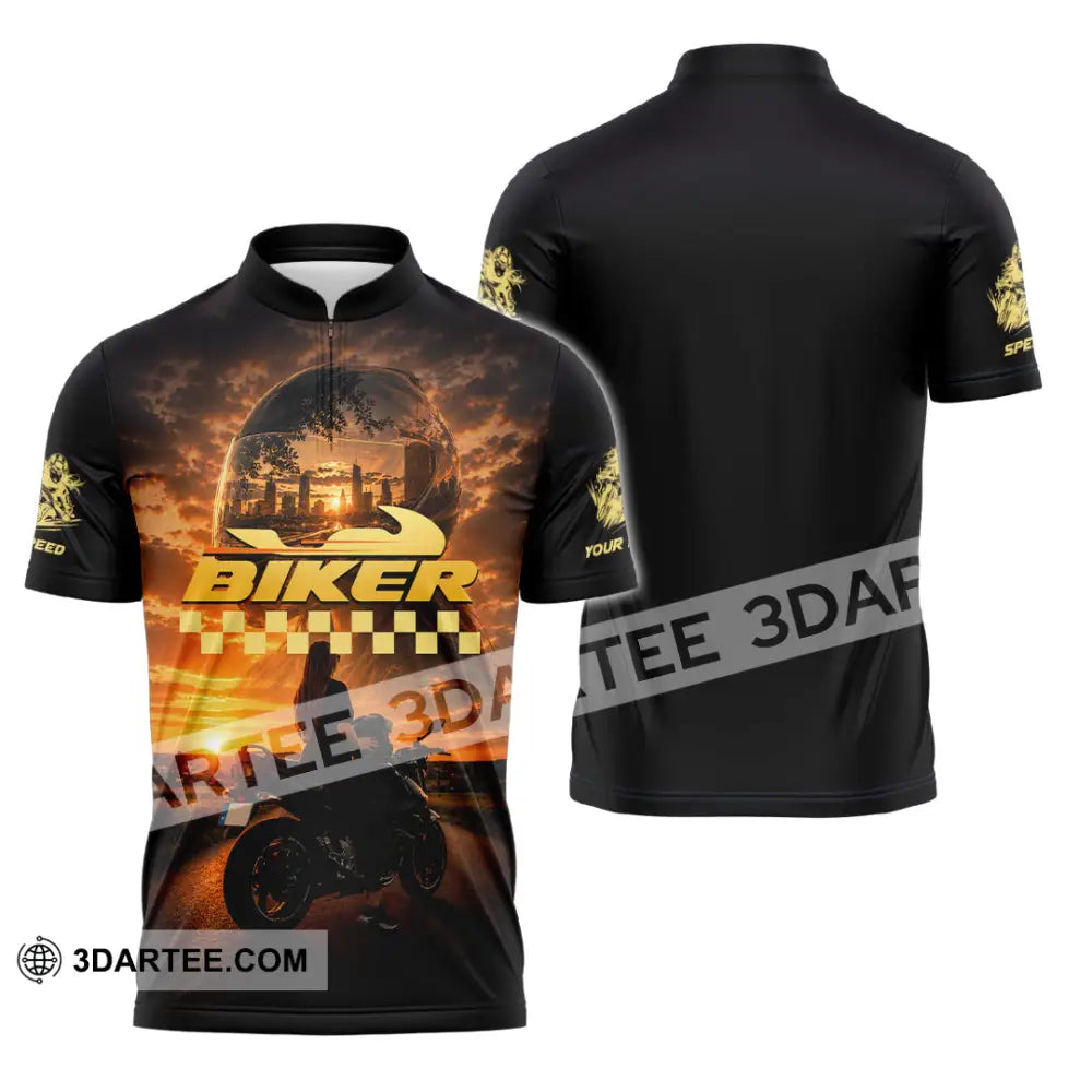 Unisex Shirt - Custom Biker Shirt - Zipper Polo Shirt / S - T-shirt