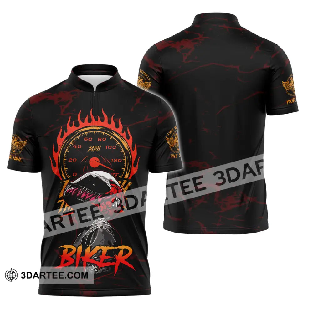 Unisex Shirt - Custom Biker Shirt - Zipper Polo Shirt / S - T-shirt