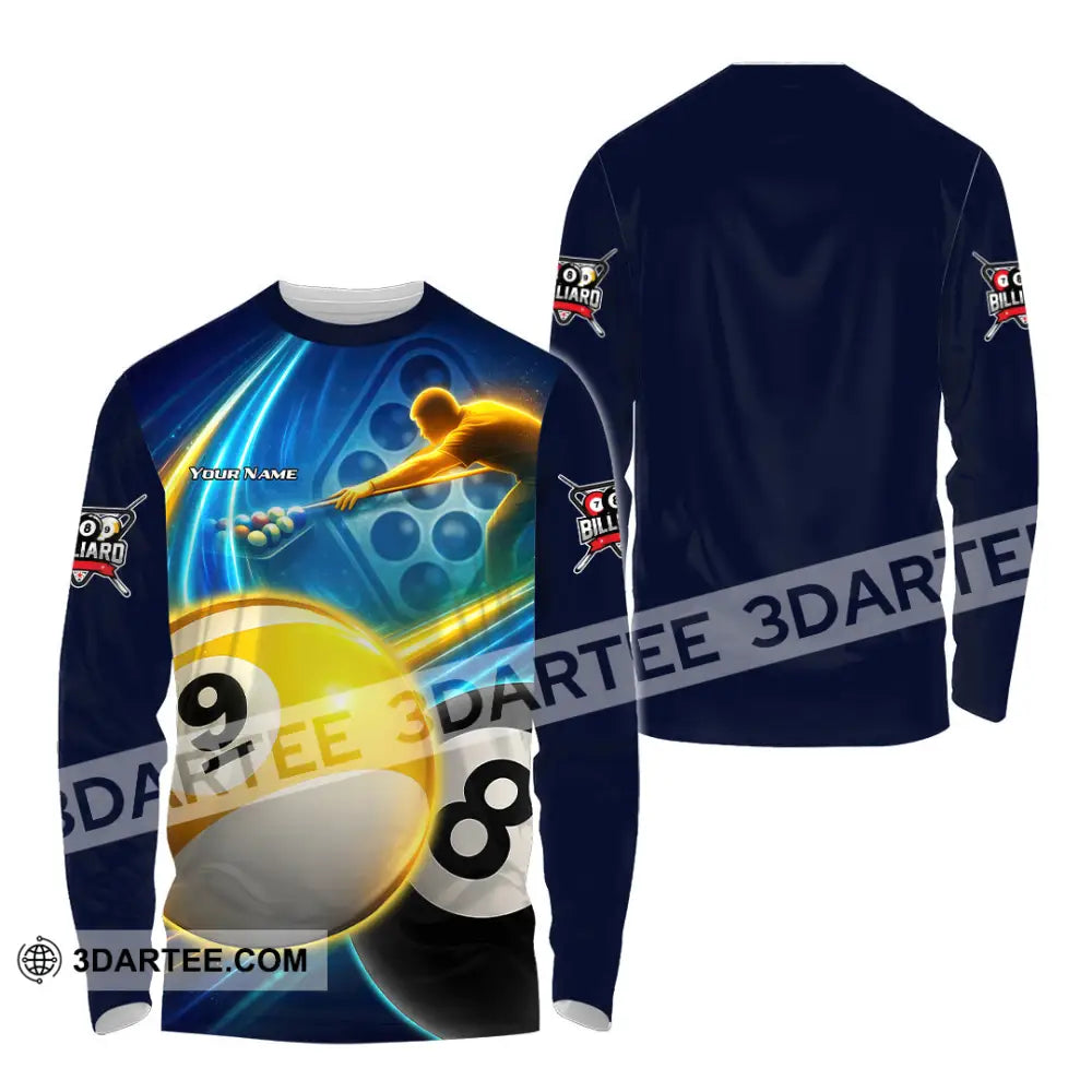 Unisex Shirt - Custom Billiard 3D Shirt Long Sleeve Shirt / S T-shirt