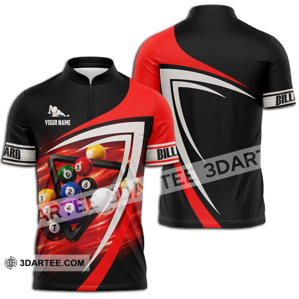 Unisex Shirt - Custom Billiard 3D Shirt Zipper Polo Shirt / S T-shirt