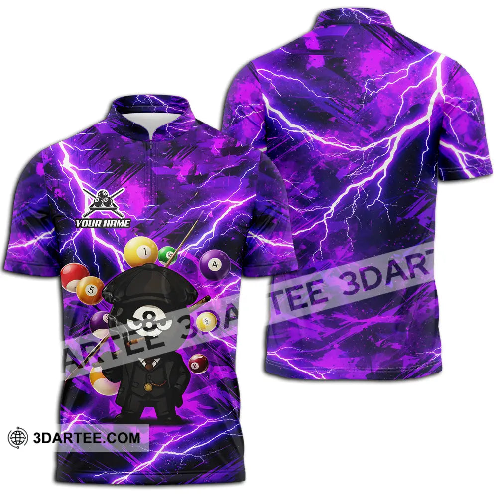 Unisex Shirt - Custom Billiard 3D Shirt Zipper Polo Shirt / S T-shirt