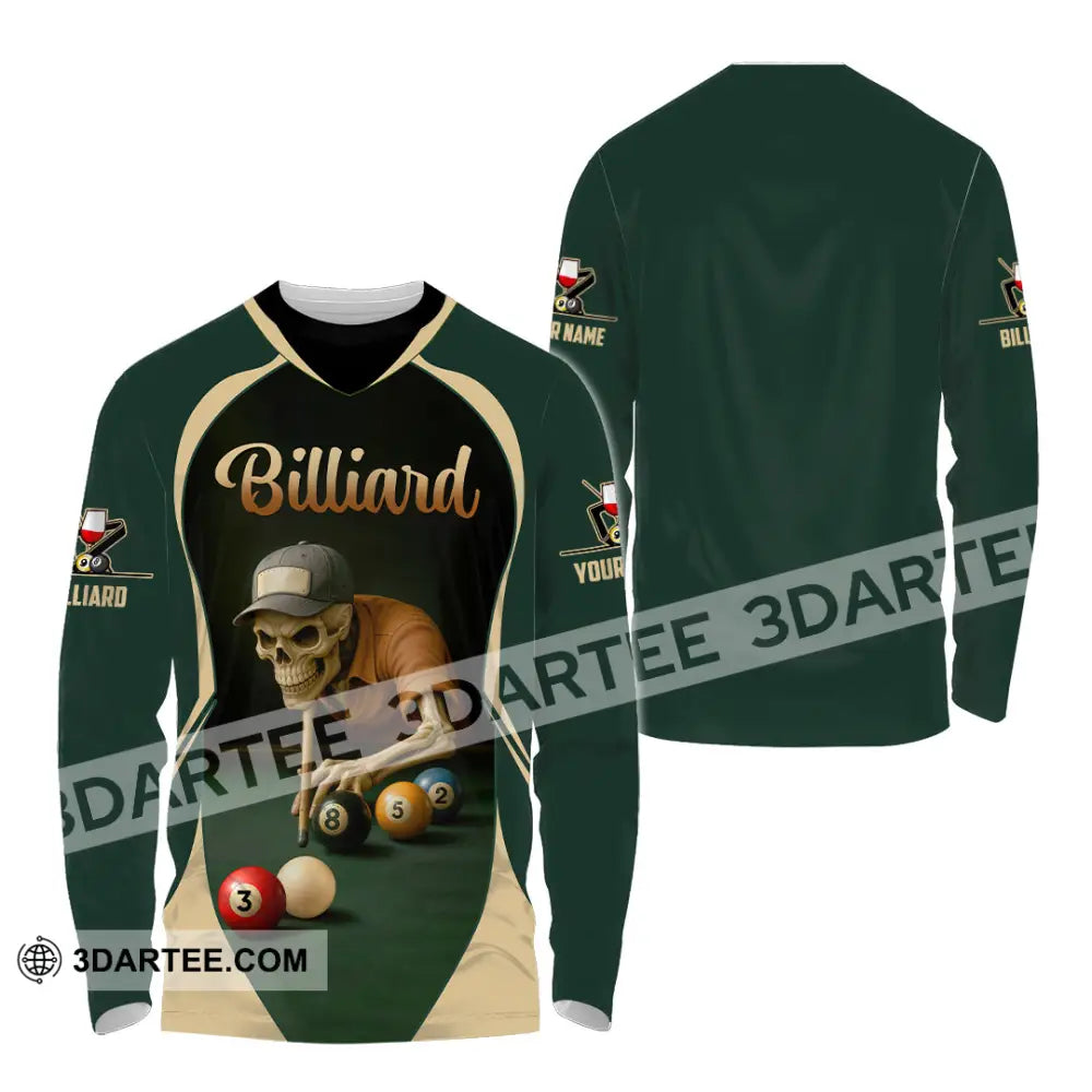 Unisex Shirt - Custom Billiard Shirt Long Sleeve Shirt / S T-shirt