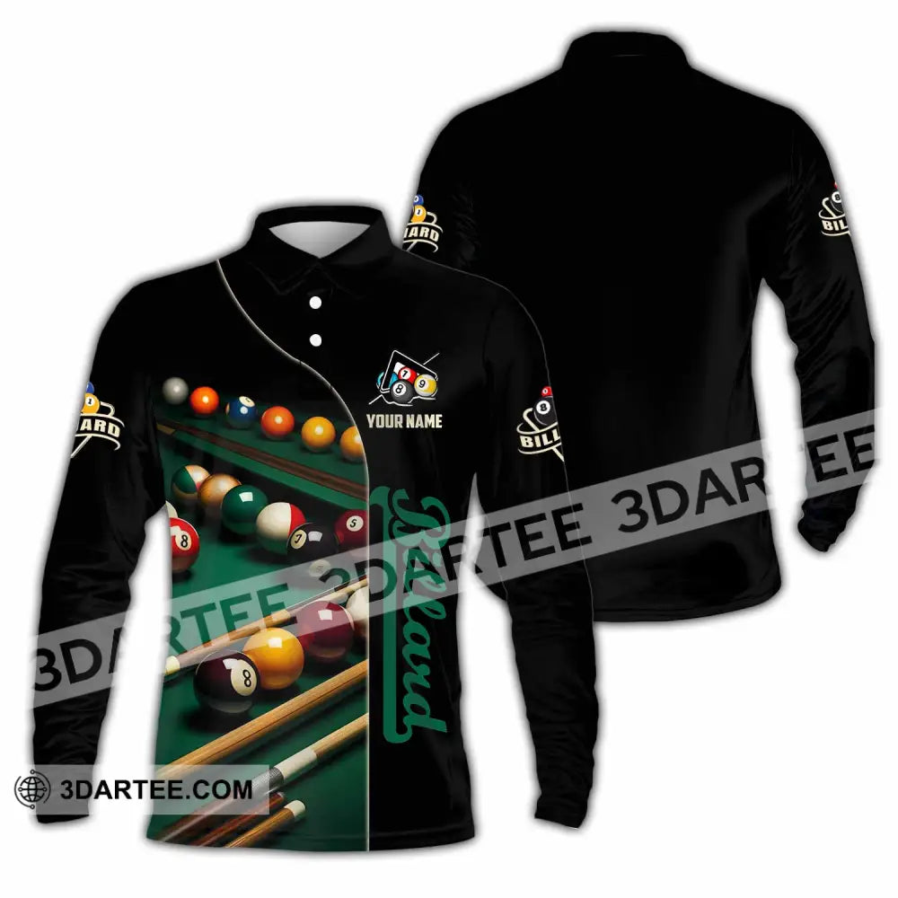 Unisex Shirt - Custom Billiard Lover Shirt Long Sleeve Polo / S T-shirt