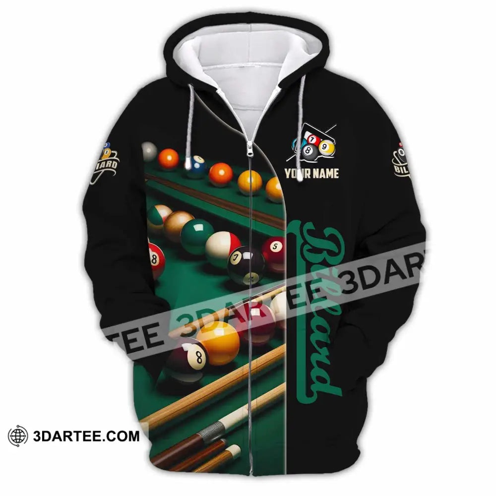 Unisex Shirt - Custom Billiard Lover Shirt Zipper Hoodie / S T-shirt