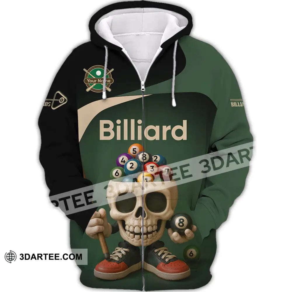Unisex Shirt - Custom Billiard Shirt Zipper Hoodie / S T-shirt