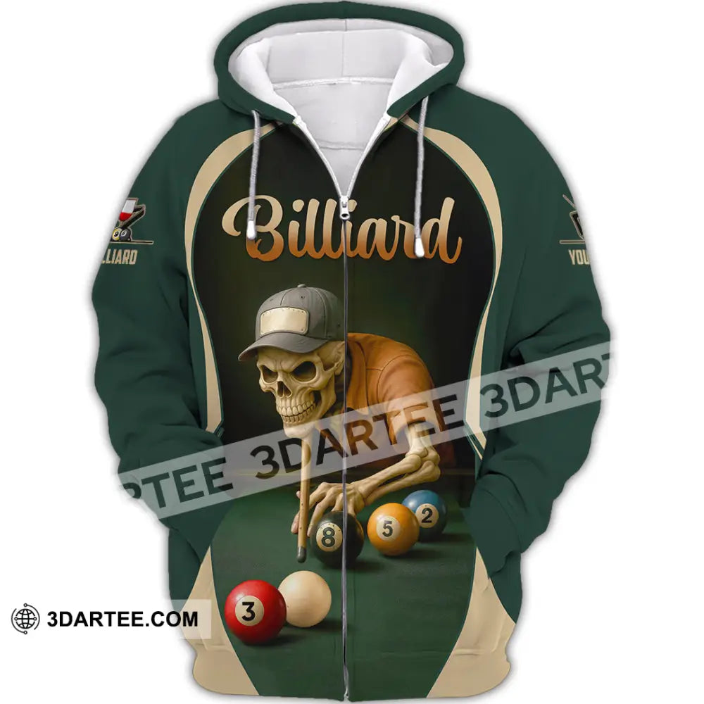 Unisex Shirt - Custom Billiard Shirt Zipper Hoodie / S T-shirt