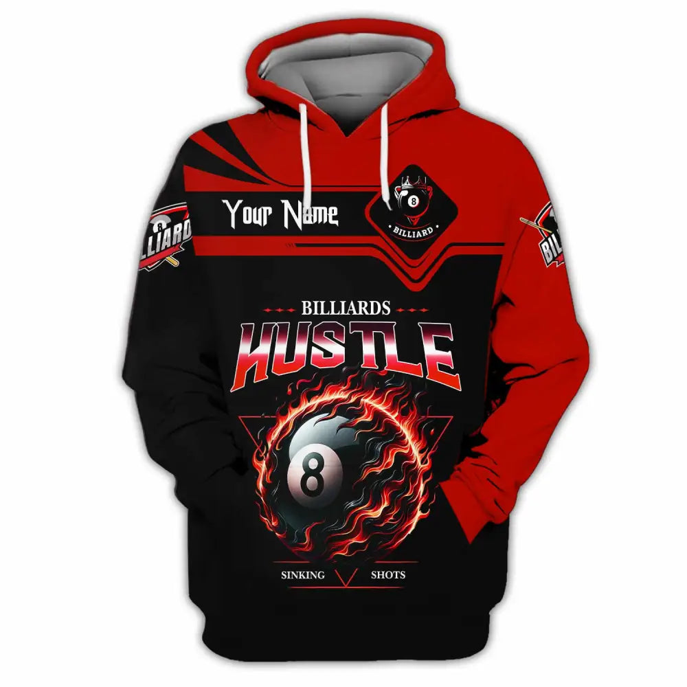 Unisex Shirt - Custom Billiards Hustle Sinking Shot Sport Shirt Hoodie / S T-shirt
