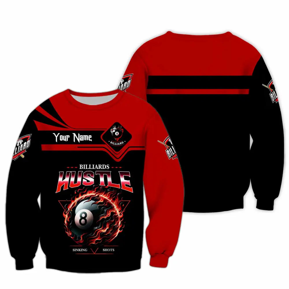 Unisex Shirt - Custom Billiards Hustle Sinking Shot Sport Shirt Long Sleeve / S T-shirt