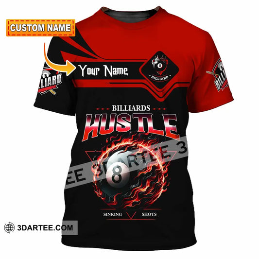 Unisex Shirt - Custom Billiards Hustle Sinking Shot Sport Shirt T-shirt