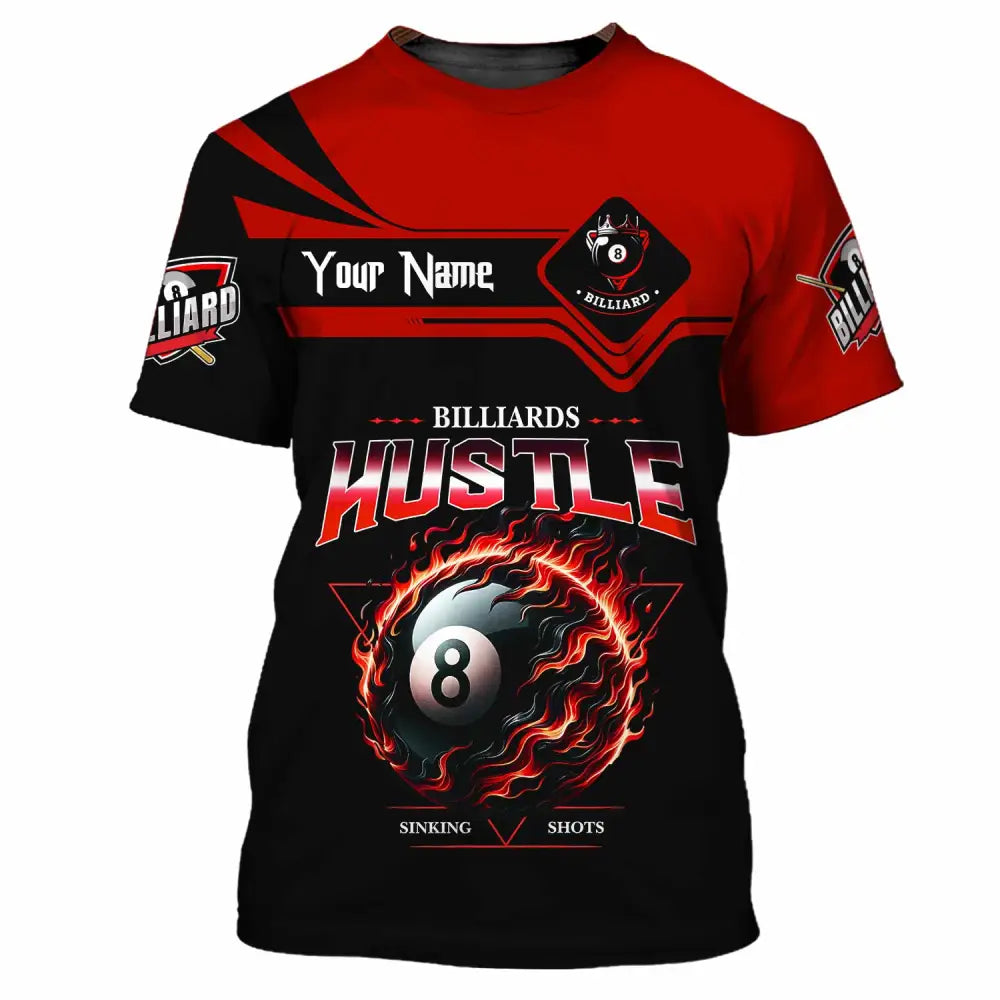 Unisex Shirt - Custom Billiards Hustle Sinking Shot Sport Shirt T-Shirt / S T-shirt