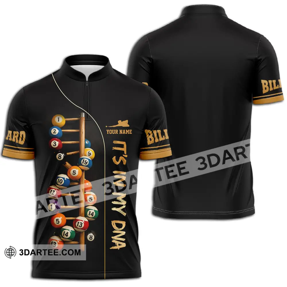 Unisex Shirt - Custom Billiards It’s In My DNA 3D Shirt Zipper Polo Shirt / S T-shirt