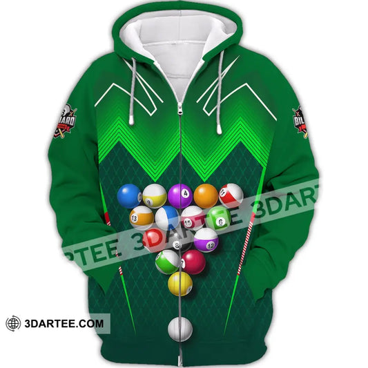 Unisex Shirt Custom Billiards Polo T-Shirt For Lovers Zipper Hoodie / S T-Shirt