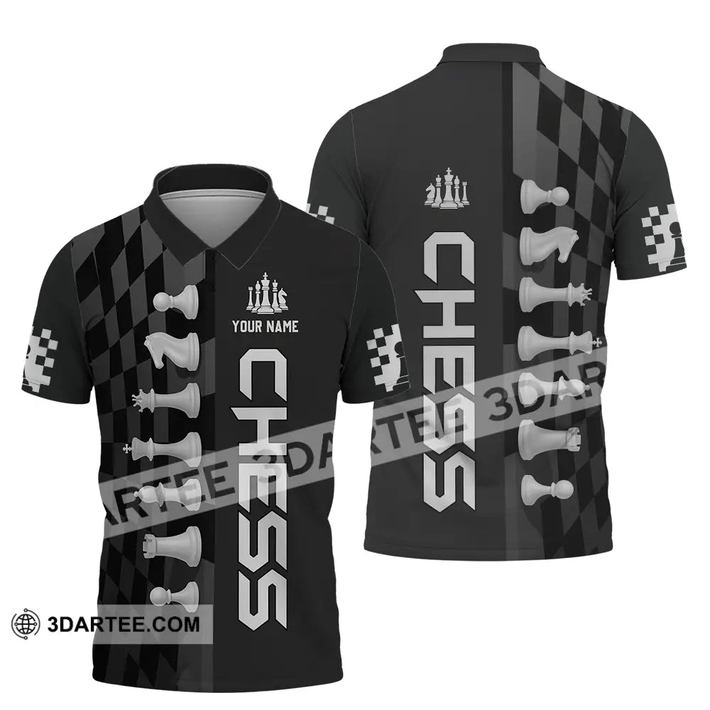 Unisex Shirt - Custom Black And White Chess Chess Player Sporty Shirt Polo Shirt / S T-shirt