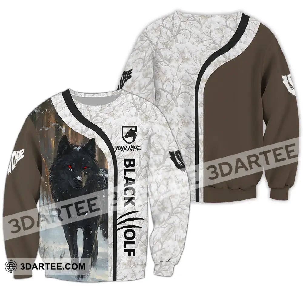 Unisex Shirt - Custom Black Wolf 3D Shirt Long Sleeve / S T-shirt