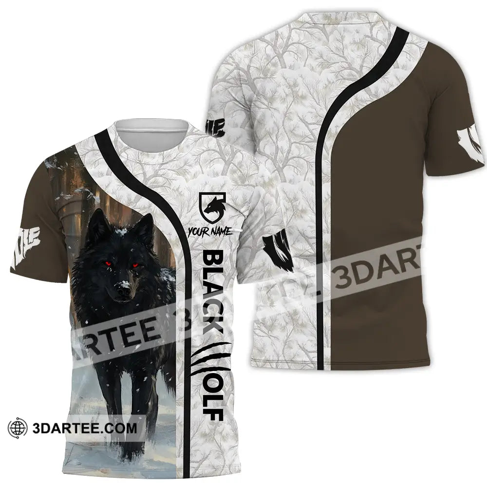 Unisex Shirt - Custom Black Wolf 3D Shirt T-Shirt / S T-shirt