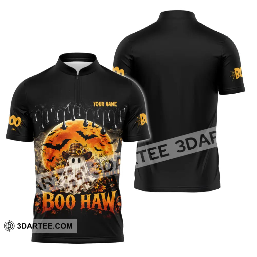 Unisex Shirt - Custom Boo Haw Shirt - Zipper Polo Shirt / S - T-shirt