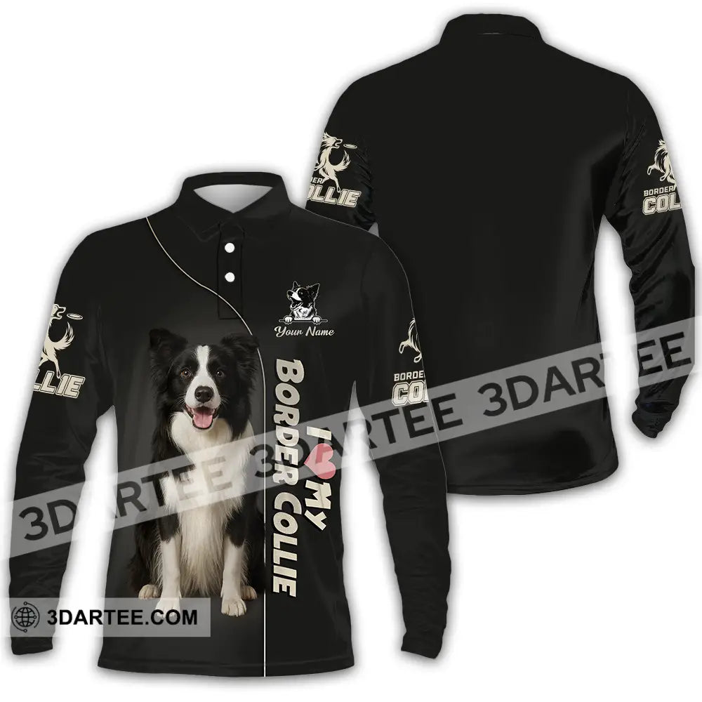 Unisex Shirt - Custom Border Collie Shirt Long Sleeve Polo / S T-shirt