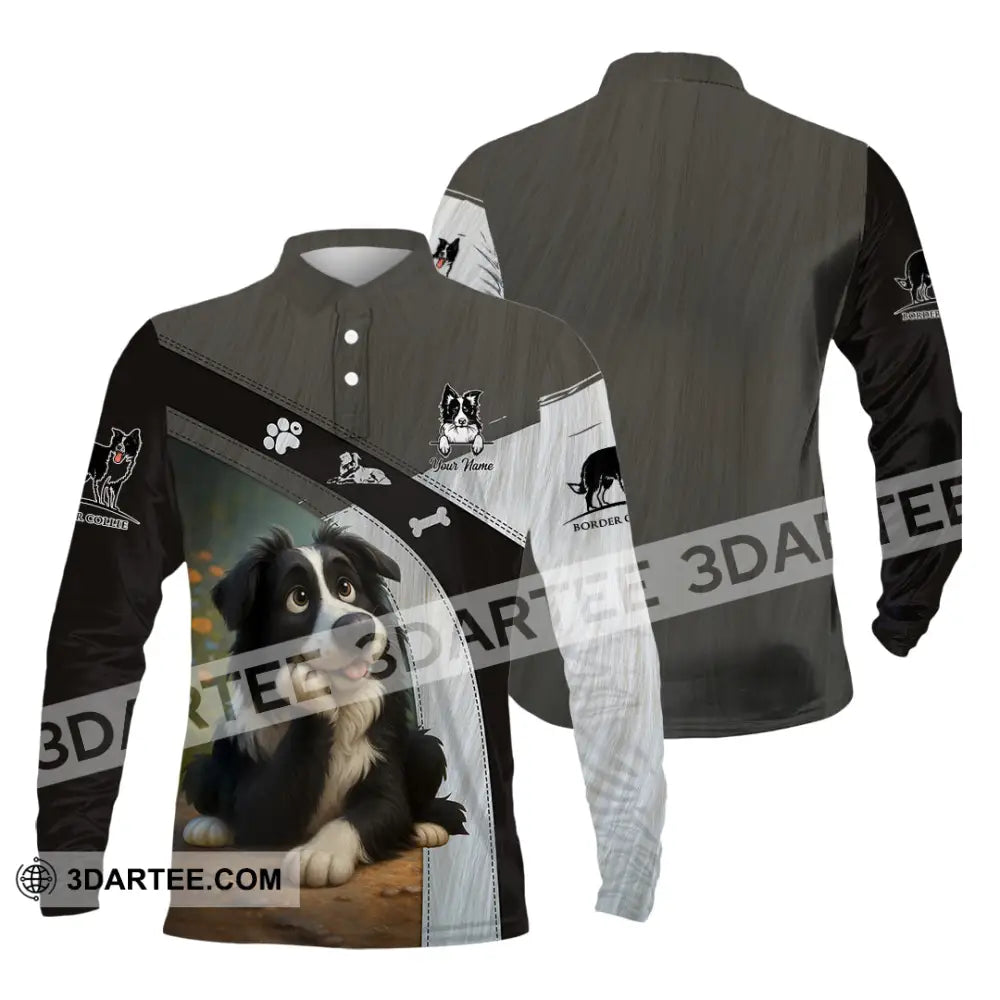 Unisex Shirt - Custom Border Collie Shirt Long Sleeve Polo / S T-shirt