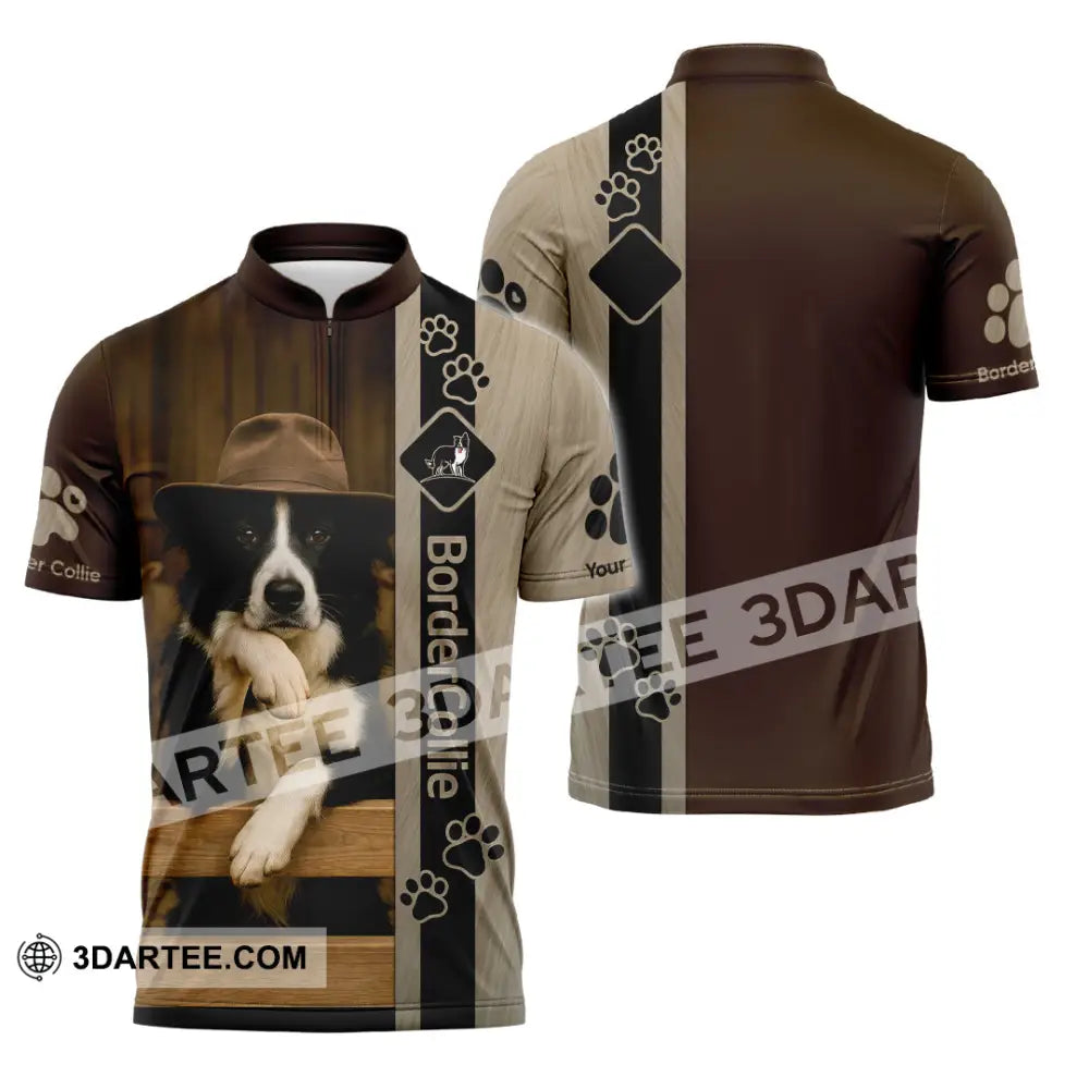 Unisex Shirt - Custom Border Collie Shirt Zipper Polo Shirt / S T-shirt