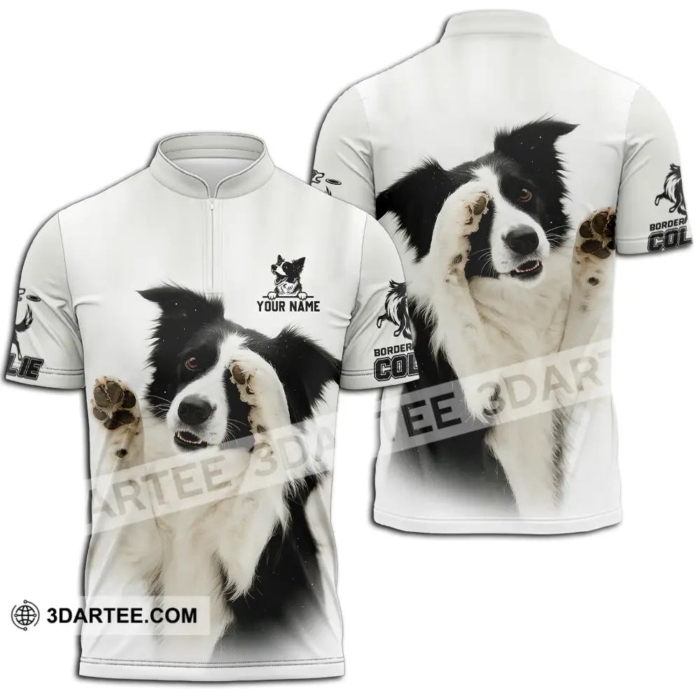 Unisex Shirt - Custom Border Collie Shirt Zipper Polo Shirt / S T-shirt