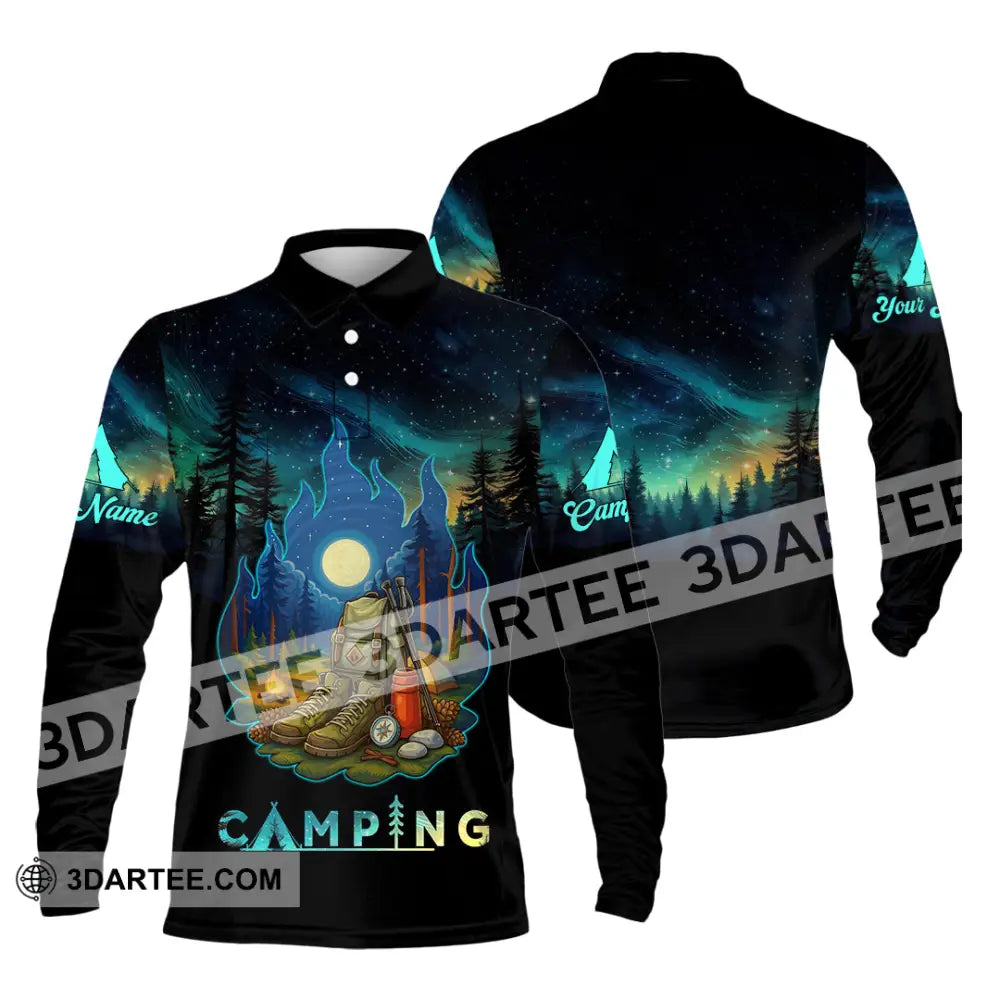 Unisex Shirt - Custom Born To Be Wild Camping Shirt Long Sleeve Polo / S T-shirt