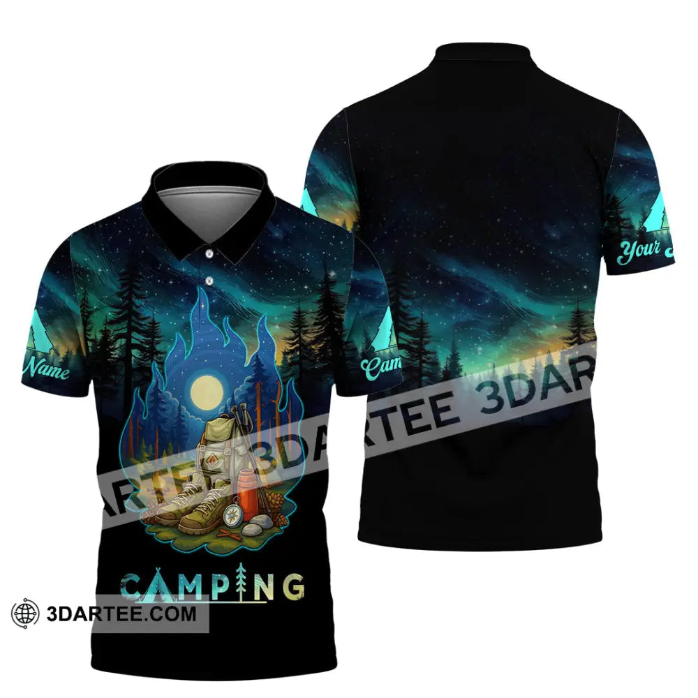 Unisex Shirt - Custom Born To Be Wild Camping Shirt Polo Shirt / S T-shirt