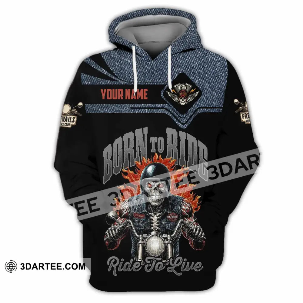 Unisex Shirt - Custom Born To Ride 3D Shirt Hoodie / S T-shirt
