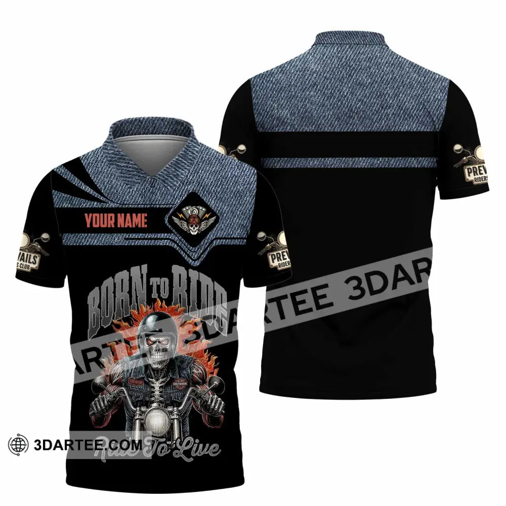 Unisex Shirt - Custom Born To Ride 3D Shirt Polo Shirt / S T-shirt