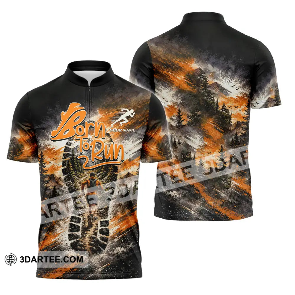 Unisex Shirt - Custom Born To Run Shirt - Zipper Polo Shirt / S - T-shirt