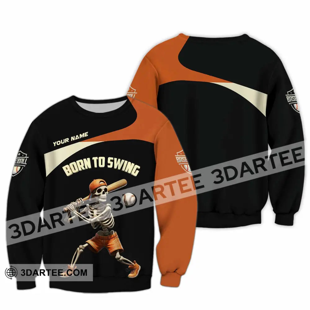 Unisex Shirt Custom Born To Swing Baseball Shirt Long Sleeve / S T shirt